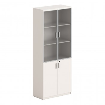 ΒΙΒΛΙΟΘΗΚΗ NEWLINE HM18281 ΜΕΛΑΜΙΝΗ ΛΕΥΚΗ & ΚΑΦΕ--ΓΥΑΛΙ 80x40x200Υεκ.