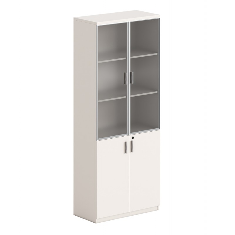 ΒΙΒΛΙΟΘΗΚΗ NEWLINE HM18281 ΜΕΛΑΜΙΝΗ ΛΕΥΚΗ & ΚΑΦΕ--ΓΥΑΛΙ 80x40x200Υεκ.