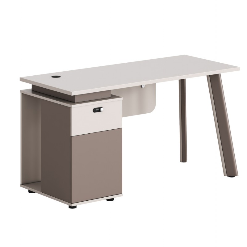 ΓΡΑΦΕΙΟ ΜΕ ΑΡΙΣΤΕΡΟ ΝΤΟΥΛΑΠΙ NEWLINE HM18273L ΜΕΛΑΜΙΝΗ ΕΚΡΟΥ-ΑΝΟΙΧΤΟ ΚΑΦΕ 120x60x75Υεκ