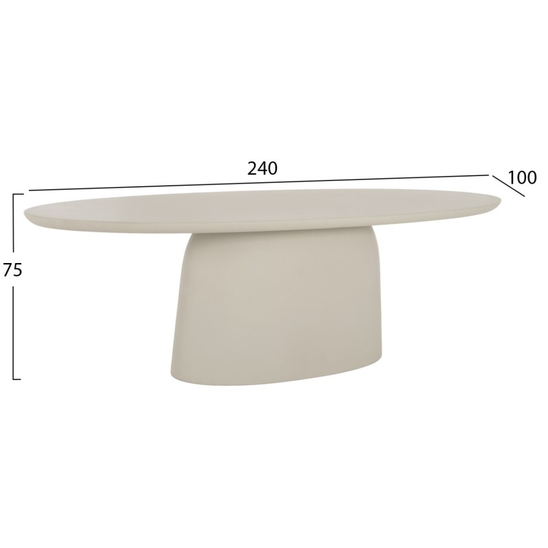 ΤΡΑΠΕΖΙ ΤΡΑΠΕΖΑΡΙΑΣ ΟΒΑΛ BRECCAN HM6577.02 ΜΠΕΖ ΤΣΙΜΕΝΤΟ 240x100x75Υεκ.