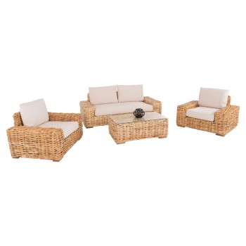 ΣΕΤ ΣΑΛΟΝΙ 4ΤΜΧ TROPEL HM11940 ΦΥΣΙΚΟ RATTAN-2ΘΕΣΙΟΣ ΚΑΝΑΠΕΣ-2 ΠΟΛΥΘΡΟΝΕΣ-ΤΡΑΠΕΖΙ