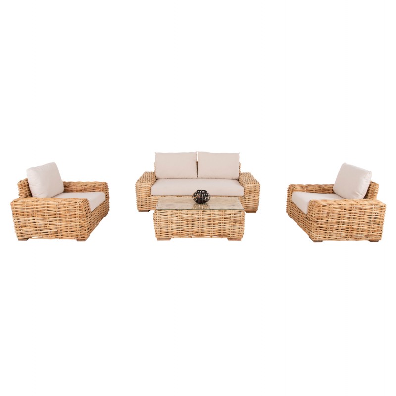 ΣΕΤ ΣΑΛΟΝΙ 4ΤΜΧ TROPEL HM11940 ΦΥΣΙΚΟ RATTAN-2ΘΕΣΙΟΣ ΚΑΝΑΠΕΣ-2 ΠΟΛΥΘΡΟΝΕΣ-ΤΡΑΠΕΖΙ
