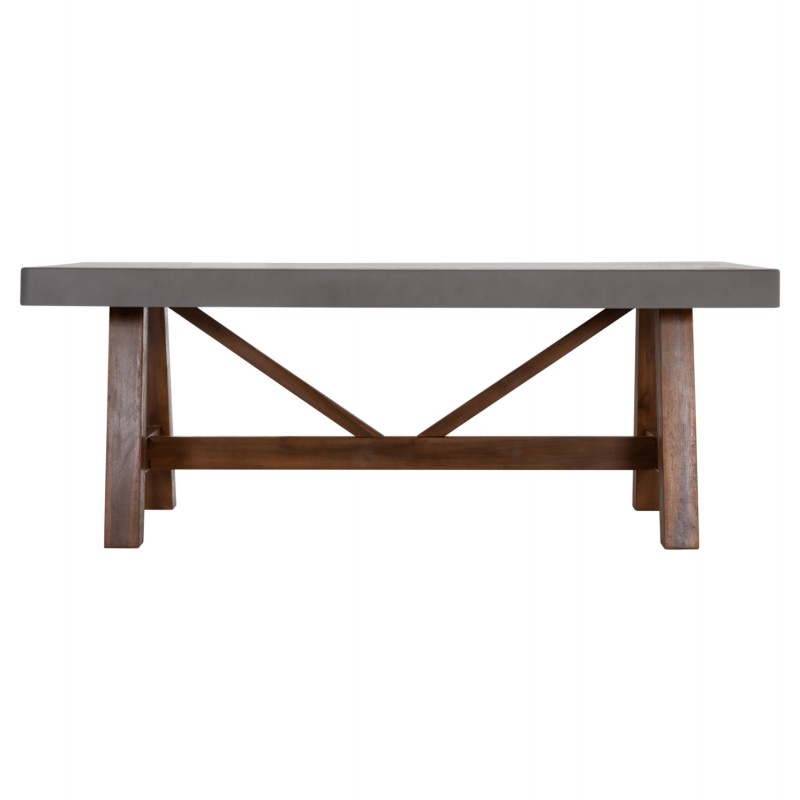 ΤΡΑΠΕΖΙ ΤΡΑΠΕΖΑΡΙΑΣ MAEVE HM6575.01 ΓΚΡΙ FIBER CEMENT--ΞΥΛΟ ΑΚΑΚΙΑΣ 200x100x75Υεκ