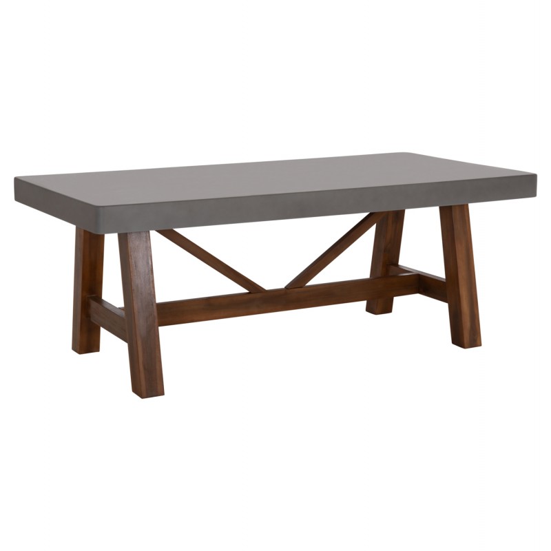 ΤΡΑΠΕΖΙ ΤΡΑΠΕΖΑΡΙΑΣ MAEVE HM6575.01 ΓΚΡΙ FIBER CEMENT--ΞΥΛΟ ΑΚΑΚΙΑΣ 200x100x75Υεκ