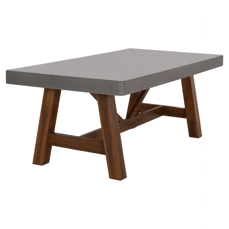 ΤΡΑΠΕΖΙ ΤΡΑΠΕΖΑΡΙΑΣ MAEVE HM6575.01 ΓΚΡΙ FIBER CEMENT--ΞΥΛΟ ΑΚΑΚΙΑΣ 200x100x75Υεκ