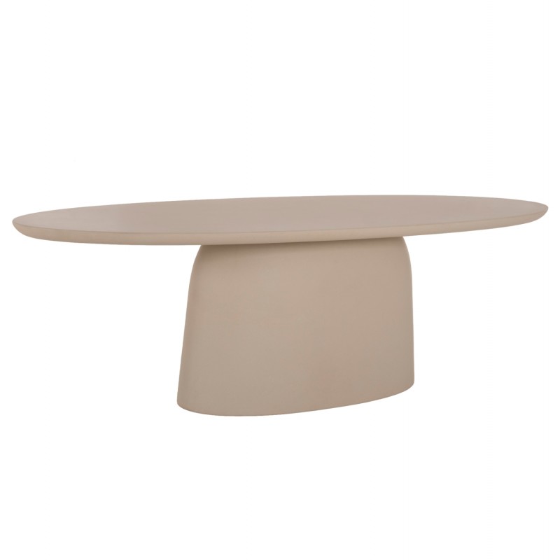 ΤΡΑΠΕΖΙ ΤΡΑΠΕΖΑΡΙΑΣ ΟΒΑΛ BRECCAN HM6578.02 ΜΠΕΖ FIBER CEMENT 160x100x75Υεκ