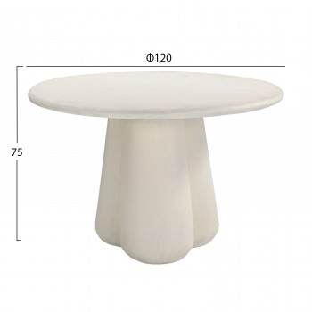 ΤΡΑΠΕΖΙ ΤΡΑΠΕΖΑΡΙΑΣ ΣΤΡΟΓΓΥΛΟ NAYU HM6583.02 ΜΠΕΖ FIBER CEMENT Φ120x75Υεκ