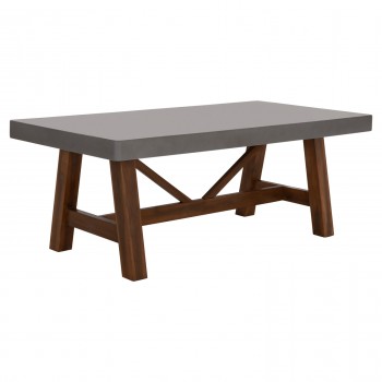 ΤΡΑΠΕΖΙ ΜΕΣΗΣ MAEVE HM6595.01 ΓΚΡΙ FIBER CEMENT--ΞΥΛΟ ΑΚΑΚΙΑΣ 130x70x45Υεκ.