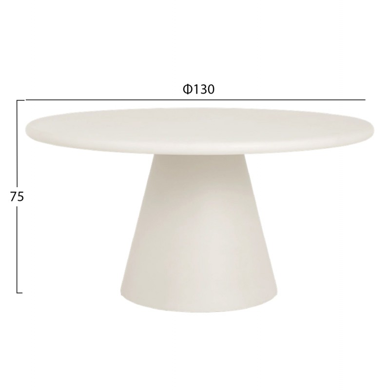 ΤΡΑΠΕΖΙ ΤΡΑΠΕΖΑΡΙΑΣ ΣΤΡΟΓΓΥΛΟ RAIKO HM6573.02 ΜΠΕΖ FIBER CEMENT Φ130x75Υεκ