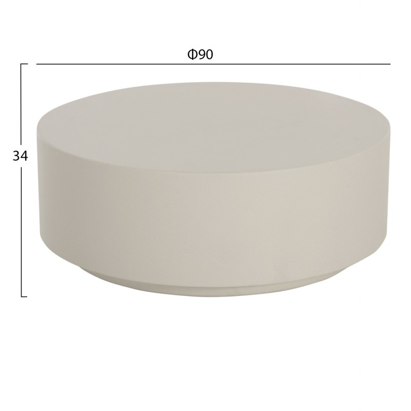 ΤΡΑΠΕΖΙ ΜΕΣΗΣ ΣΤΡΟΓΓΥΛΟ KYOKO HM6579.02 ΜΠΕΖ FIBER CEMENT Φ90x34Υεκ.