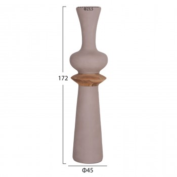 ΔΙΑΚΟΣΜΗΤΙΚΟ ΒΑΖΟ ΔΑΠΕΔΟΥ NEBULA HM4660.05L FIBER CEMENT TAUPE--ΞΥΛΟ ΤΕΑΚ Φ45x172Υεκ