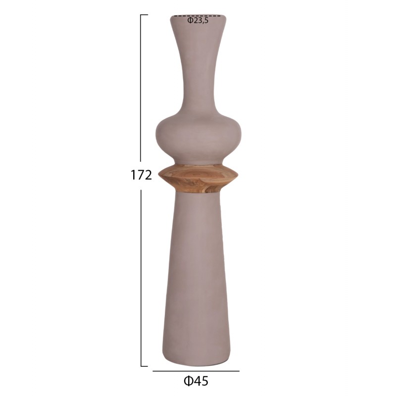 ΔΙΑΚΟΣΜΗΤΙΚΟ ΒΑΖΟ ΔΑΠΕΔΟΥ NEBULA HM4660.05L FIBER CEMENT TAUPE--ΞΥΛΟ ΤΕΑΚ Φ45x172Υεκ