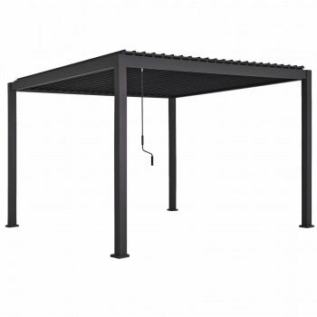 ΠΕΡΓΚΟΛΑ-ΚΙΟΣΚΙ ΜΕ ΜΕΤΑΛΛΙΚΕΣ ΠΕΡΣΙΔΕΣ DOMECIL HM6611.01 ΑΛΟΥΜΙΝΙΟ ΜΑΥΡΟ 300x300x240Υεκ