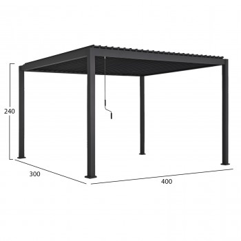 ΠΕΡΓΚΟΛΑ-ΚΙΟΣΚΙ ΜΕ ΜΕΤΑΛ. ΠΕΡΣΙΔΕΣ DOMECIL HM6612.01 ΑΛΟΥΜΙΝΙΟ ΜΑΥΡΟ 300x400x240Υεκ