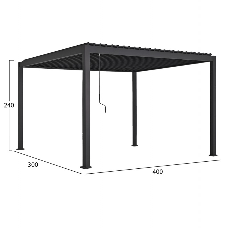 ΠΕΡΓΚΟΛΑ-ΚΙΟΣΚΙ ΜΕ ΜΕΤΑΛ. ΠΕΡΣΙΔΕΣ DOMECIL HM6612.01 ΑΛΟΥΜΙΝΙΟ ΜΑΥΡΟ 300x400x240Υεκ