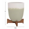 ΓΛΑΣΤΡΕΣ ΣΕΤ 2ΤΜΧ SEON HM4686.09 TERRACOTTA ΣΕ ΛΕΥΚΟ & ΠΡΑΣΙΝΟ--TEAK ΒΑΣΗ