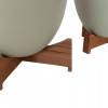 ΓΛΑΣΤΡΕΣ ΣΕΤ 2ΤΜΧ SEON HM4686.09 TERRACOTTA ΣΕ ΛΕΥΚΟ & ΠΡΑΣΙΝΟ--TEAK ΒΑΣΗ