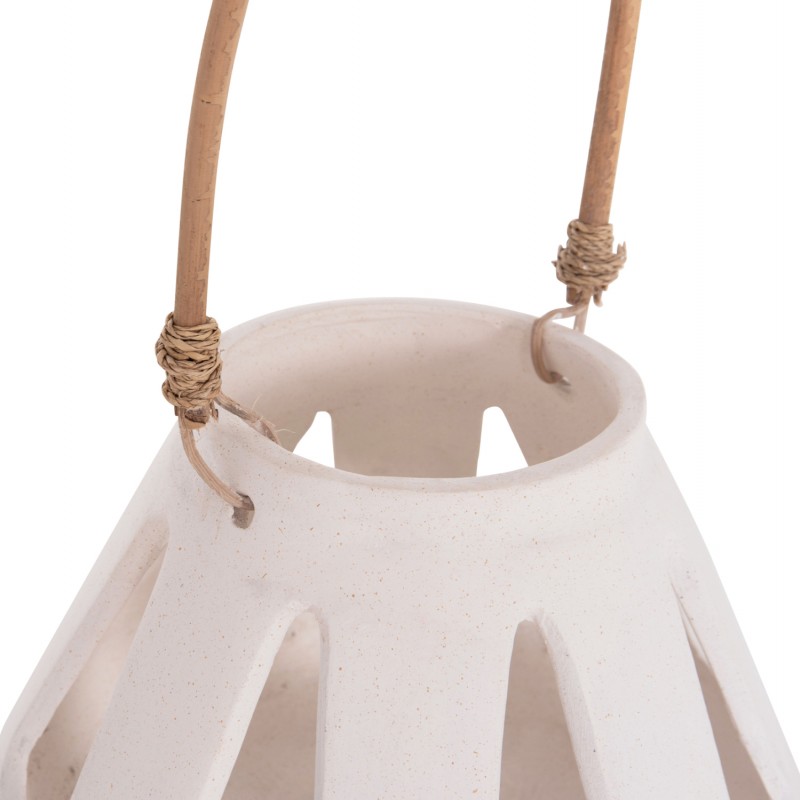 ΕΠΙΤΡΑΠΕΖΙΟ ΦΑΝΑΡΙ ERANTYL HM4696.02S ΛΕΥΚΟ FIBER CEMENT & ΧΕΡΟΥΛΙ RATTAN Φ25x17Yεκ.