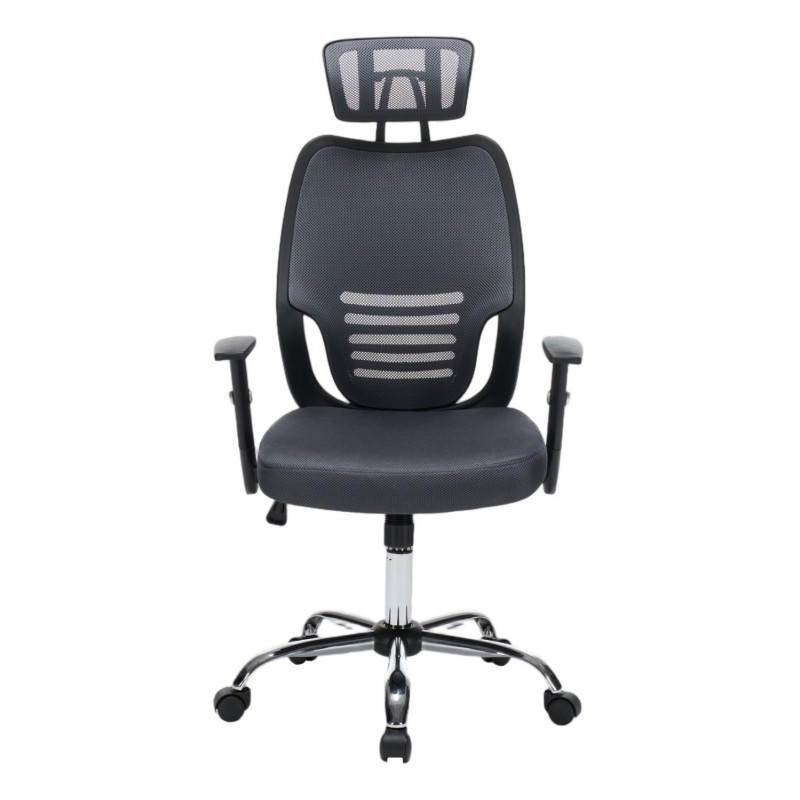 ΚΑΡΕΚΛΑ ΓΡΑΦΕΙΟΥ BRIEF HM1206.02 ΓΚΡΙ MESH--ΒΑΣΗ ΧΡΩΜΙΟΥ 63x64x122Υεκ.