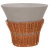 ΤΡΑΠΕΖΙ ΣΑΛΟΝΙΟΥ PERRAL HM18164.03L FIBER CEMENT ΓΚΡΙ-ΦΥΣΙΚΟ RATTAN--Φ55x45Υεκ