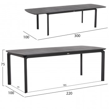 ΤΡΑΠΕΖΙ ΕΠΕΚΤΕΙΝΟΜΕΝΟ SYMPO HM6415.01 ΓΚΡΙ ΑΛΟΥΜΙΝΙΟ 220-300x100x75Υεκ