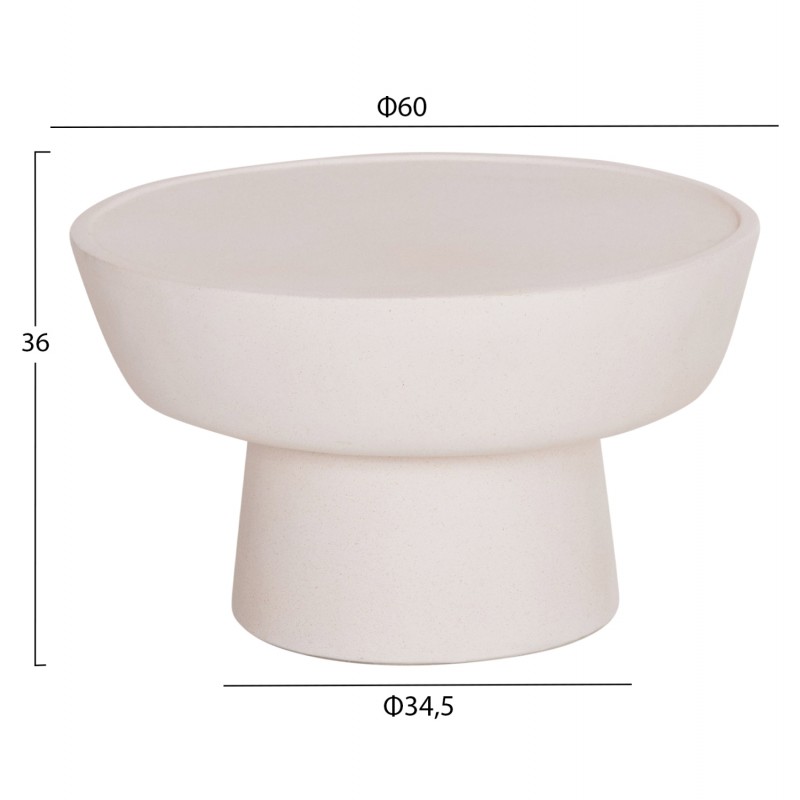 ΤΡΑΠΕΖΙ ΣΑΛΟΝΙΟΥ PIRSON HM18155.02 FIBER CEMENT ΣΕ ΛΕΥΚΟ--Φ60x36Υεκ.