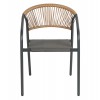 ΠΟΛΥΘΡΟΝΑ HOMAN HM6430.01 ΓΚΡΙ ΜΕΤΑΛΛΟ & TEXTILENE--ΜΠΕΖ P.E.RATTAN 53,5x62x75Υεκ