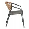 ΠΟΛΥΘΡΟΝΑ HOMAN HM6430.01 ΓΚΡΙ ΜΕΤΑΛΛΟ & TEXTILENE--ΜΠΕΖ P.E.RATTAN 53,5x62x75Υεκ