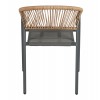 ΠΟΛΥΘΡΟΝΑ HOMAN HM6430.01 ΓΚΡΙ ΜΕΤΑΛΛΟ & TEXTILENE--ΜΠΕΖ P.E.RATTAN 53,5x62x75Υεκ