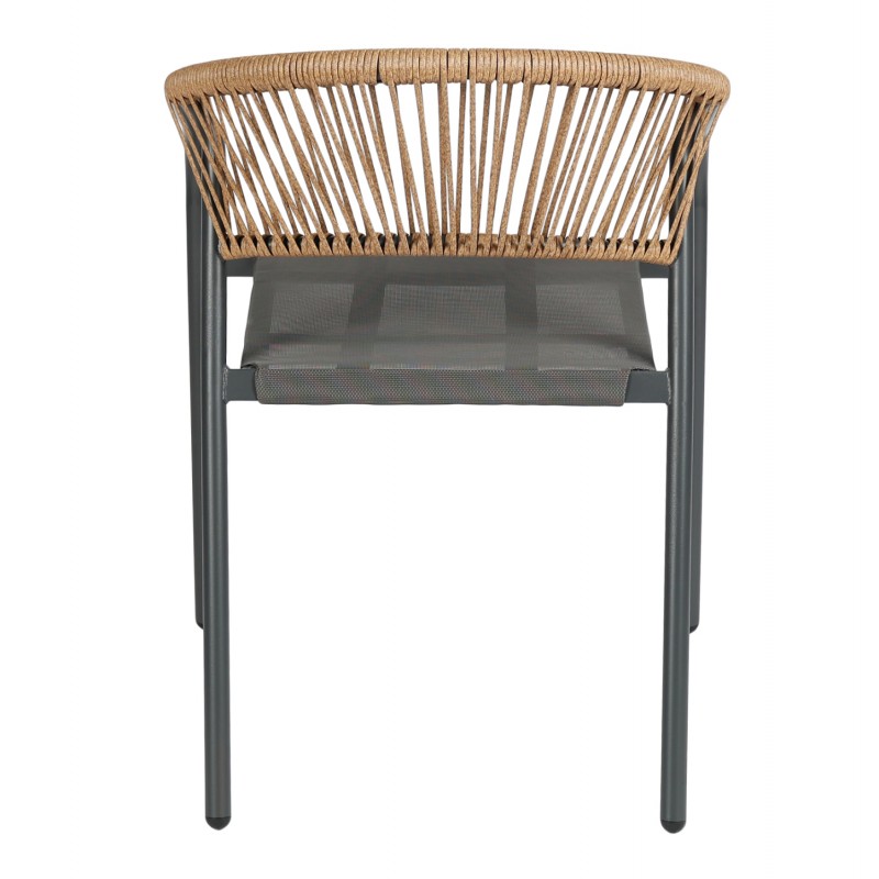 ΠΟΛΥΘΡΟΝΑ HOMAN HM6430.01 ΓΚΡΙ ΜΕΤΑΛΛΟ & TEXTILENE--ΜΠΕΖ P.E.RATTAN 53,5x62x75Υεκ
