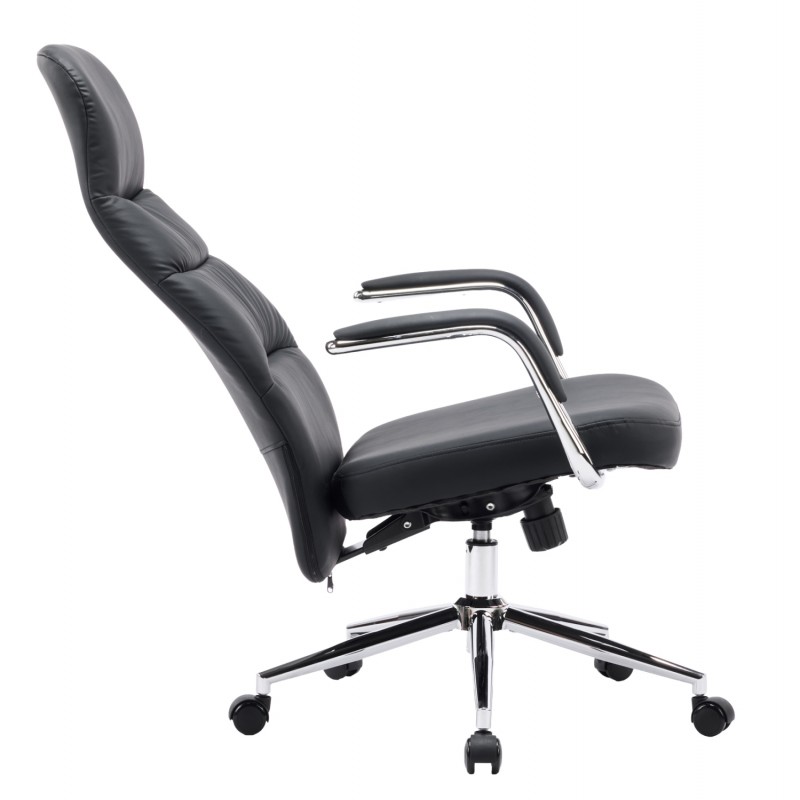 ΚΑΡΕΚΛΑ ΓΡΑΦΕΙΟΥ TEETER HM18355.01 ΜΑΥΡΟ PU ΔΕΡΜΑ--ΒΑΣΗ ΧΡΩΜΙΟΥ 67x66x121Υεκ