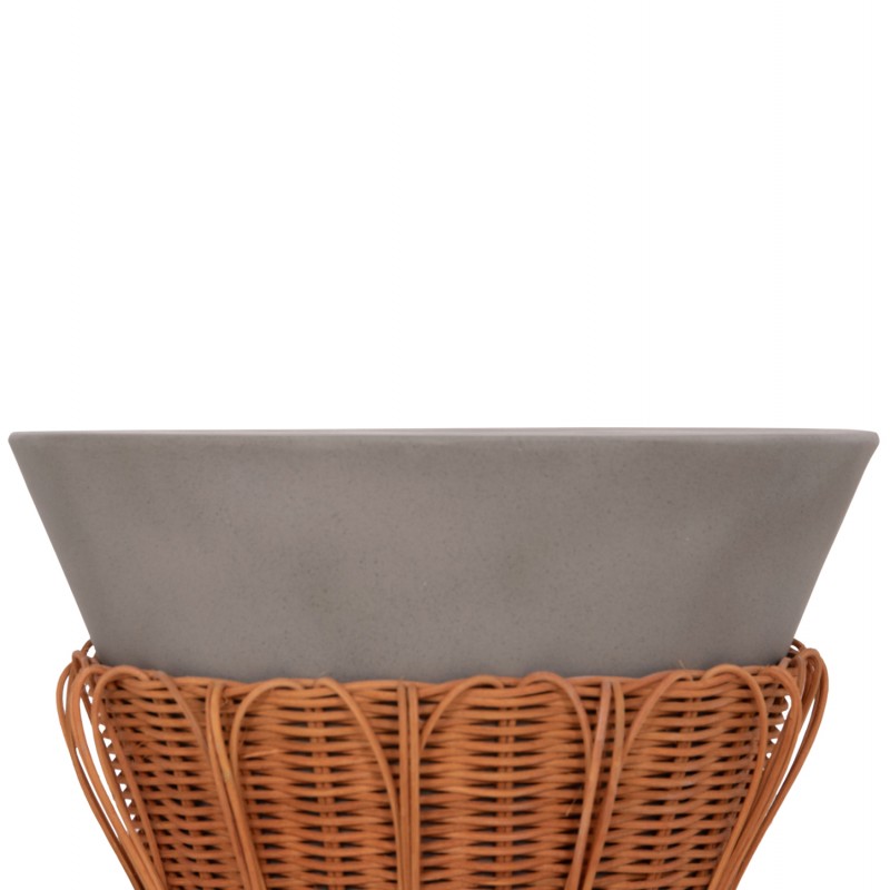 ΤΡΑΠΕΖΙ ΒΟΗΘΗΤΙΚΟ PERRAL HM18164.03S FIBER CEMENT ΓΚΡΙ-ΦΥΣΙΚΟ RATTAN--Φ42x36Υεκ