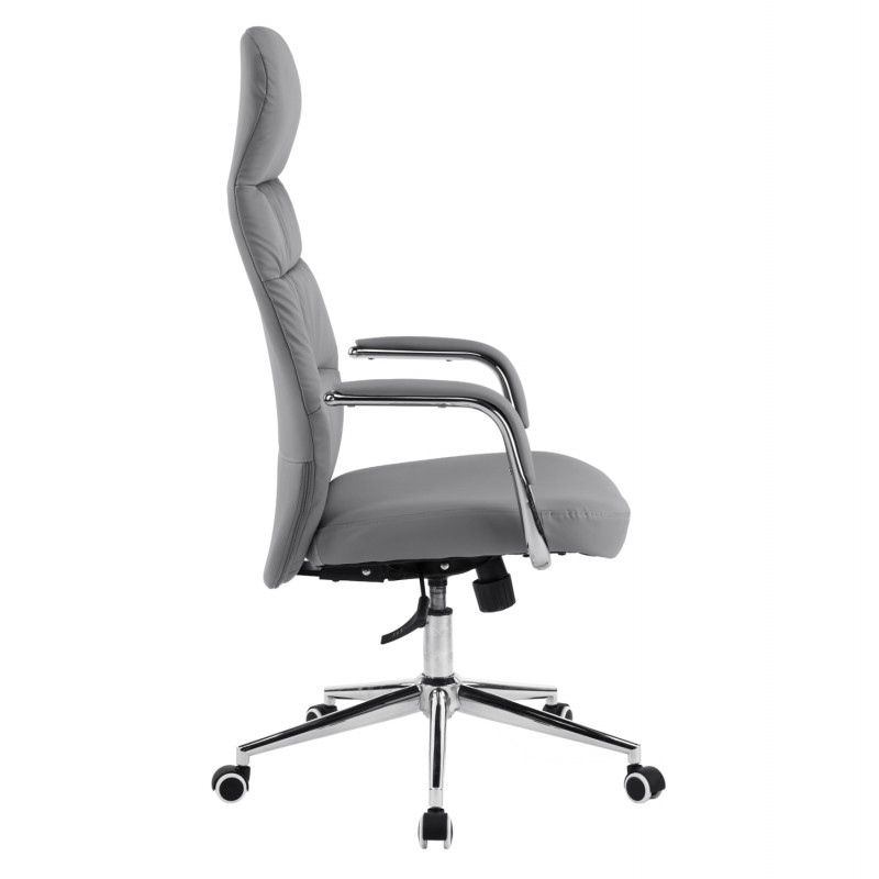 ΚΑΡΕΚΛΑ ΓΡΑΦΕΙΟΥ TEETER HM18355.10 ΓΚΡΙ PU ΔΕΡΜΑ--ΒΑΣΗ ΧΡΩΜΙΟΥ 67x66x121Υεκ