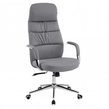 ΚΑΡΕΚΛΑ ΓΡΑΦΕΙΟΥ TEETER HM18355.10 ΓΚΡΙ PU ΔΕΡΜΑ--ΒΑΣΗ ΧΡΩΜΙΟΥ 67x66x121Υεκ