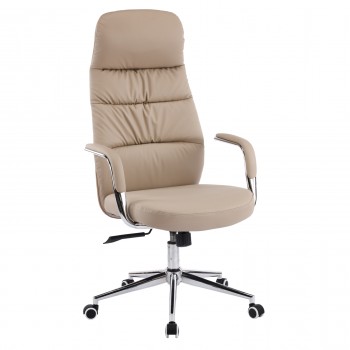 ΚΑΡΕΚΛΑ ΓΡΑΦΕΙΟΥ TEETER HM18355.02 ΜΠΕΖ PU ΔΕΡΜΑ--ΒΑΣΗ ΧΡΩΜΙΟΥ 67x66x121Υεκ