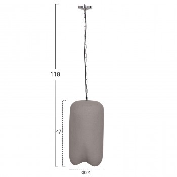 ΦΩΤΙΣΤΙΚΟ ΟΡΟΦΗΣ ΚΡΕΜΑΣΤΟ LOGKY HM4704.03S--FIBER CEMENT ΓΚΡΙ Φ24x47Υεκ