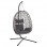 ΚΡΕΜΑΣΤΗ ΦΩΛΙΑ NESTA HM6468.01 ΓΚΡΙ ΜΕΤΑΛΛΟ & P.E.RATTAN 100x100x190Υεκ.