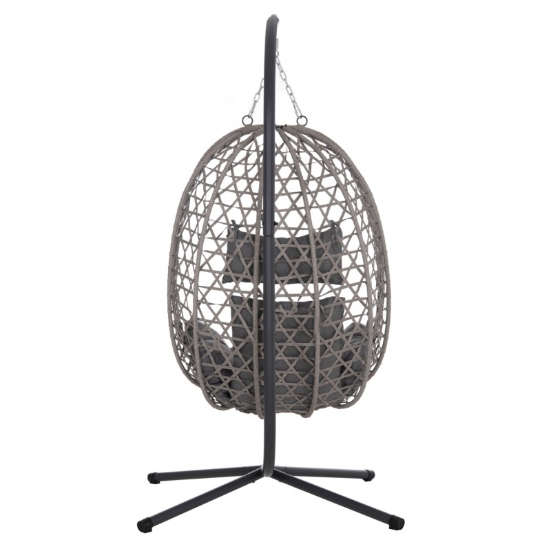 ΚΡΕΜΑΣΤΗ ΦΩΛΙΑ NESTA HM6468.01 ΓΚΡΙ ΜΕΤΑΛΛΟ & P.E.RATTAN 100x100x190Υεκ.