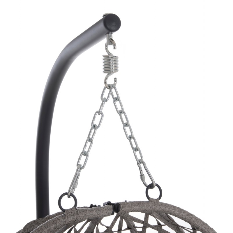 ΚΡΕΜΑΣΤΗ ΦΩΛΙΑ NESTA HM6468.01 ΓΚΡΙ ΜΕΤΑΛΛΟ & P.E.RATTAN 100x100x190Υεκ.