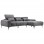 ΚΑΝΑΠΕΣ ΔΕΞΙΑ ΓΩΝΙΑ DIVYA HM3267.12R ΓΚΡΙ ΥΦΑΣΜΑ 264x175x99Υεκ.