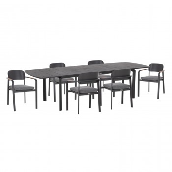 ΣΕΤ ΤΡΑΠΕΖΑΡΙΑΣ ΕΞ.ΧΩΡΟΥ 6 ΘΕΣΕΩΝ ELARA HM10726.01 ΓΚΡΙ ΑΛΟΥΜΙΝΙΟ-ΕΠΕΚΤΕΙΝΟΜΕΝΟ ΤΡΑΠΕΖΙ