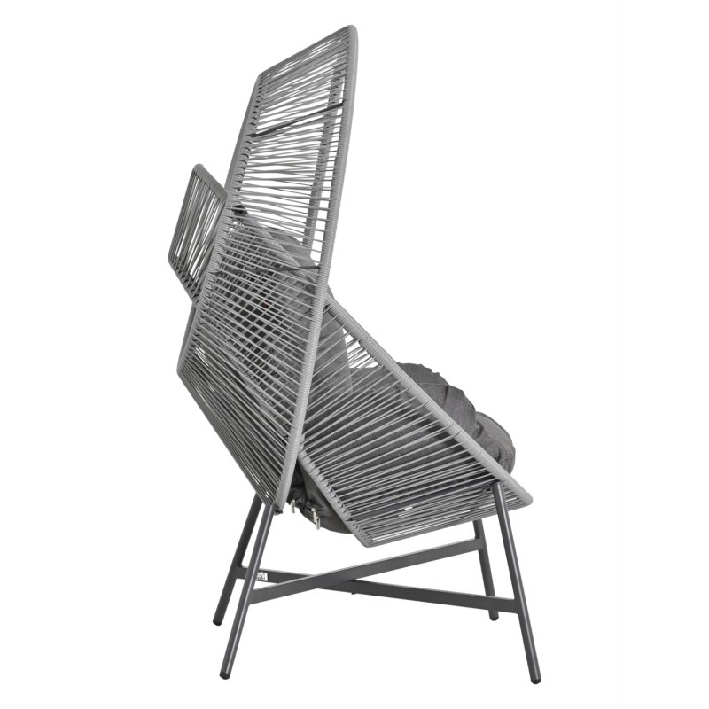ΠΟΛΥΘΡΟΝΑ-ΦΩΛΙΑ RULER HM6506.01 ΓΚΡΙ ΜΕΤΑΛΛΟ-P.E.RATTAN-ΜΑΞΙΛΑΡΙΑ 90x85x149Υεκ