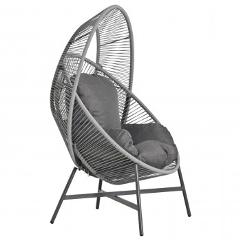 ΠΟΛΥΘΡΟΝΑ-ΦΩΛΙΑ RULER HM6506.01 ΓΚΡΙ ΜΕΤΑΛΛΟ-P.E.RATTAN-ΜΑΞΙΛΑΡΙΑ 90x85x149Υεκ