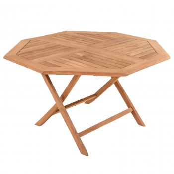 ΤΡΑΠΕΖΙ ΠΟΛΥΓΩΝΟ ΠΤΥΣΣΟΜΕΝΟ KARLIN HM6618 ΞΥΛΟ TEAK ΣΕ ΦΥΣΙΚΟ ΧΡΩΜΑ 120x120x75Yεκ.