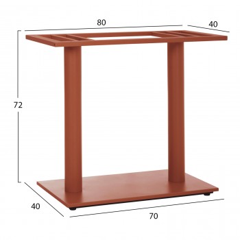 ΒΑΣΗ ΤΡΑΠΕΖΙΟΥ ΜΕΤΑΛΛΙΚΗ ΔΙΠΛΗ HM435.27 ΤΕΡΑΚΟΤΑ ΜΕ ΡΕΓΟΥΛΑΤΟΡΟΥΣ 80Χ40Χ72Υεκ.