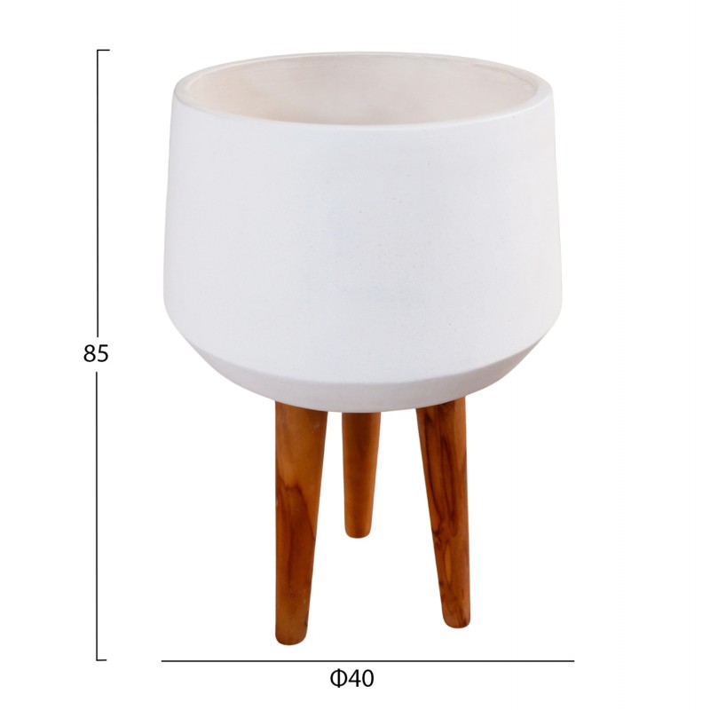 ΓΛΑΣΤΡΑ ΕΣΩΤ.ΧΩΡΟΥ QUAN HM4680.02L FIBER CEMENT ΛΕΥΚΟ--ΒΑΣΗ TEAK Φ40x85Υεκ