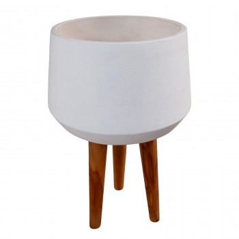 ΓΛΑΣΤΡΑ ΕΣΩΤ.ΧΩΡΟΥ QUAN HM4680.02L FIBER CEMENT ΛΕΥΚΟ--ΒΑΣΗ TEAK Φ40x85Υεκ