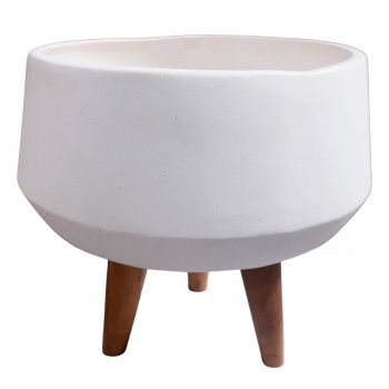 ΓΛΑΣΤΡΑ ΕΣΩΤ.ΧΩΡΟΥ QUAN HM4680.02S FIBER CEMENT ΛΕΥΚΟ--ΒΑΣΗ TEAK Φ37x36Υεκ