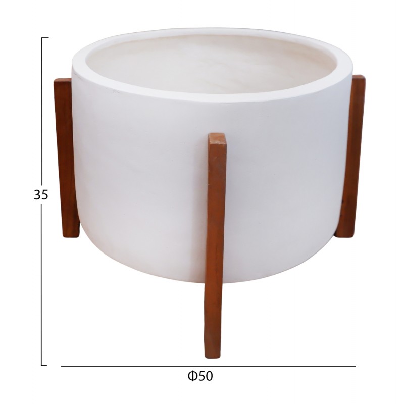 ΓΛΑΣΤΡΑ ΕΣΩΤ.ΧΩΡΟΥ HOFF HM4682.02L FIBER CEMENT ΛΕΥΚΟ-TEAK ΒΑΣΗ Φ50x35Υεκ
