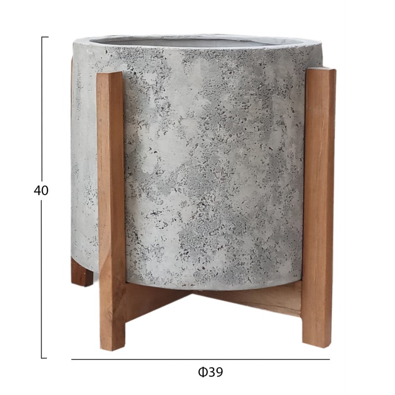 ΓΛΑΣΤΡΑ ΕΣΩΤ.ΧΩΡΟΥ HOFF HM4682.03M FIBER CEMENT ΓΚΡΙ-TEAK ΒΑΣΗ Φ40x39Υεκ